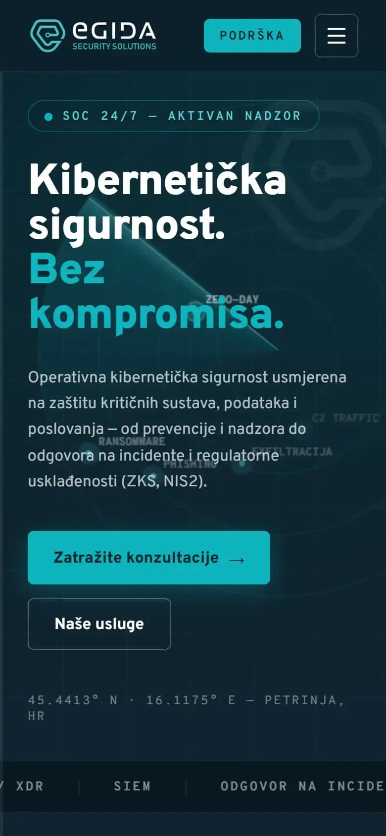 EGIDA Security Solutions d.o.o.: web stranica (mobitel)