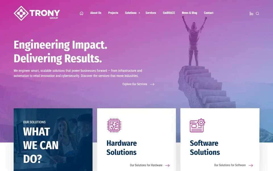 Trony Group: web stranica (desktop)