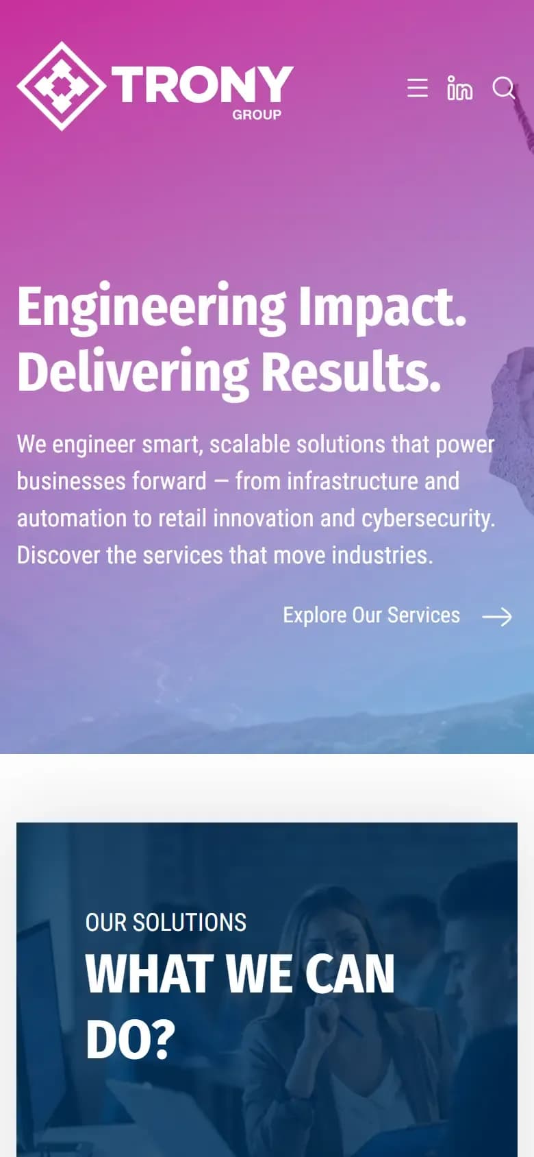 Trony Group: web stranica (mobitel)